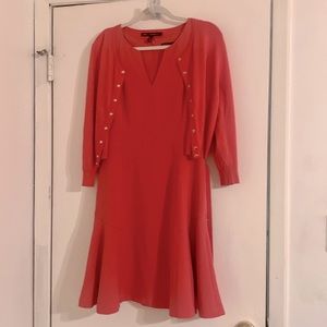 White House Black Marker beautiful classic dress with matching sweater.